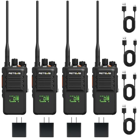 Retevis NR40 DMR 2 Way Radio Long Range,Professional Digital Two Way Radios,Noise Cancelling,Group Call,IP67 Waterproof,Quadruple Alarm,2800mAh,Dual-mode Walkie Talkie for Construction Industry(4Pack)