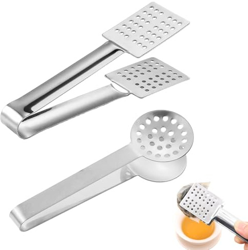 Tea Bag Squeezer Tongs,2PCS Teabag Squeezer Tool for Kitchen, Effective Tea Bag Holder,Stainless Steel Tea Tongs Strainer Clip for Gripping Loosing Leaf Tea Bags Ice Sugar Cubes (Silver, 15cm)