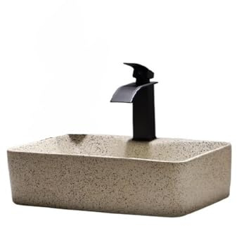 Durevole Lavandino da appoggio rettangolare in ceramica for bagno, moderno sopra il piano, lavabo a ciotola Facile da installare