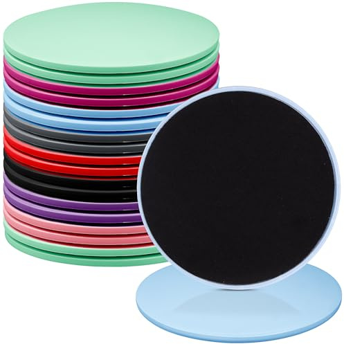 Kaxtde 20 Fitness-Slider, 18 cm, doppelseitig für Teppich und Hartboden | Für Core-Training, Yoga und Pilates – leicht und kompakt für Fitnessstudio, Zuhause und unterwegs