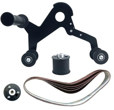 AUTSUPPL Portable Belt Sander Attachment for Angle Grinder Uniform Grinding with Polymer Guide Wheel Quick-Replace Abrasive Belt Suitable for Woodworking Stainless Steel Tubes Polishing