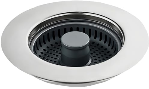 Aihoom Kitchen Sink Plug, Universal Stainless Steel Strainer and Stopper, Anti-Clogging, Replacement for Kitchen and Bathroom Sinks, Pop-Up Drain Cover, Fits Sinks Depth > 22mm, Prevents Odors