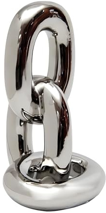 moorg Oggetti Decorativi per la Casa in Ceramica, Soprammobili Design e Oggettistica per la Casa Moderna, Sculture Moderne Design a Catena 13X12X21 cm