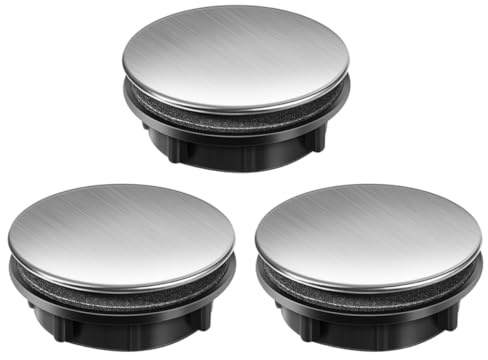 MALUGOGO 3Pcs Faucet Hole Cover Sink Hole Stopper Stainless Steel Washbasin Seal Caps for Kitchen Sink Tap (35Mm Cover, Fits 25-30Mm Installation)