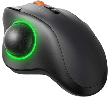 GRwzuPUEG Ratón RGB Trackball 2,4 GHz, inalámbrico, Control de Dedo, Recargable, ergonómico, retroiluminado, Rollerball, Compatible con Jomaa(Model 2)
