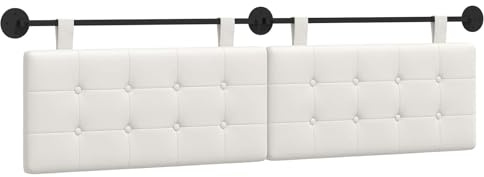 Owoxanthellate Hängendes Kopfteil Kunstleder 190x55cm, Gepolstertes Wandkopfteil für Bett, Wandkissen mit Metallleiste, Kopfteil zum Aufhängen für Schlafzimmer und Esszimmer, Anthrazit
