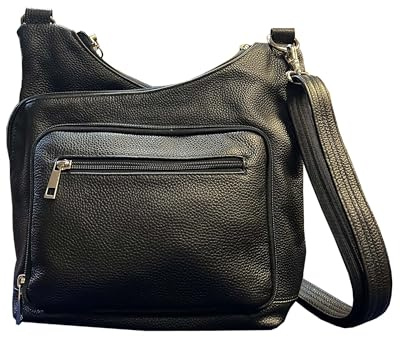 Roma Leathers Gun Concealment Purse - Cowhide Leatherp - Black