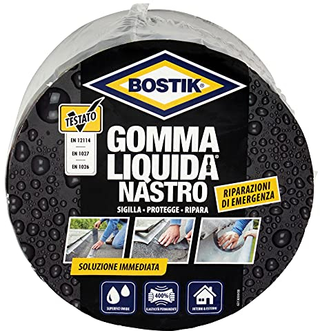 Bostik Gomma Liquida Nastro 5Mt, Nero, 7.7 X 12.2 X 12.2 Cm 960 Grammi