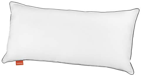 liebling Hotelkissen fest 40x80 cm, höhenverstellbares Kopfkissen 40 x 80 cm, Kissen, 100% Baumwolle mit Grauer Biese, Made in EU, Oeko-TEX, waschbar bis 60 Grad