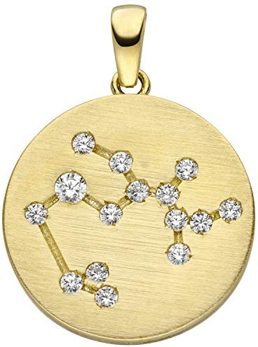 Jobo Sternzeichen-Anhänger Schütze aus 8 Karat 333 Gold matt mit 15 Zirkonia
