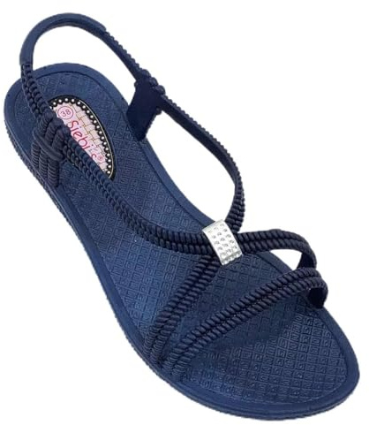 Siebi's Badeschuhe Damen - Tenno - Schwimmschuhe Badesandalen Frauen - fällt klein aus - schmaler Schnitt - navy,39
