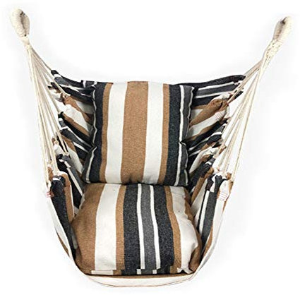 Bracae Siège Suspendu/Fauteuil hamac diverses Couleurs au Choix, Accueil hamac Chaise Corde Suspendue Chaise balançoire siège avec 2 oreillers pour IntéRieur, ExtéRieurbrown