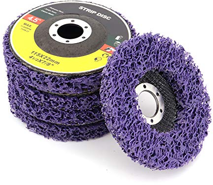 DingGreat 5 Pièces Disque de nettoyage, Dérouillant nettoyage disque de meulage disques, Purple CSD disque pour meuleuse d'angle en métal Dérouillant pierre à polir Disque en nylon Ø 115 mm (Pourpre)