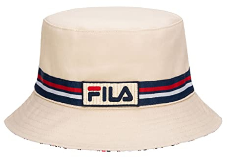 Fila Unisex Cotton Twill Reversible Bucket Hat (Gardenia)