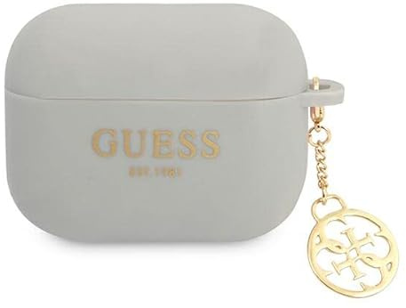 Guess GUAPLSC4EG Hülle für AirPods Pro Cover grau/Grey Silicone Charm 4G Collection