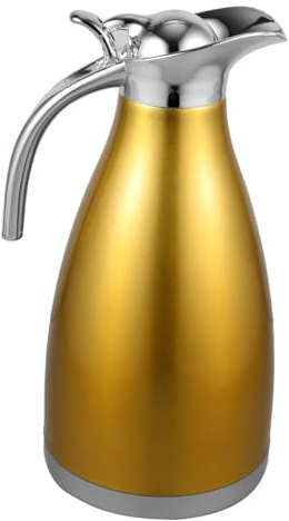 Cabilock Stainless Steel Jug Vacuum Insulated Pot Warm Keeping Kettle 2L Capacity Golden Color