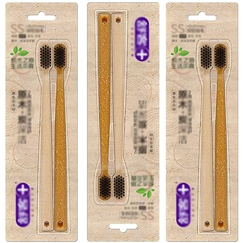 ZUMAHA BPA-freie Zahnbürste mit weichen Borsten, biologisch abbaubare Handzahnbürste aus Holzkohle, 6er-Pack Reisezahnbürsten für Männer und Frauen
