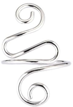 Juszok Handgefertigter gehäkelter Spannring, Häkelring für Finger, Garnspannung, verstellbar, Begleitstricken, mit Box, Geschenke für Häkeler, Damen, 3 Stück (Silber)