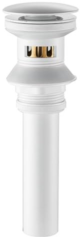 Piletta Bidet Click Clack, Bianco, Pop Up Valvola di Scarico, Piletta Click Clack Universale, Scarico a Saltarello Tutto in Rame,Ci Sono dei Buchi