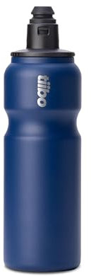 tiibo Vacuum Insulated Stainless Steel Bike Water Bottle, Double Wall, No-Squeeze, Fast Flow Sport Nozzle, Designed for Cycling, Biking, Fitness & Sports, Fits Most Bike Cages (Blue, 17OZ)