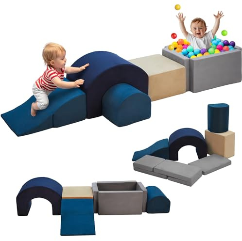 Kinevoli Climbing Toys and Blocks - Indoor Soft Foam Climber PlaySet for Toddlers, Kids, and Babies Ages 1-3 - Perfect for Crawling and Ball Pit Play