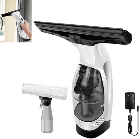 Cordless Window Vac Lightweight Electric Window Cleaner Tool 28cm Suction Nozzle with 300ml Spray Bottle & 150ml Water Tank 30 Minutes Operating Time Easy for Cleaning Glass Window Vac Cleaner