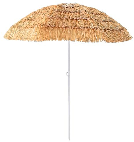 Acan Tradineur - Sombrilla de Playa con Diseño de Palmera de Coco - Fabricado en Poliéster - Ideal para IR a la Playa y protegerse del Sol - Ø 180 cm