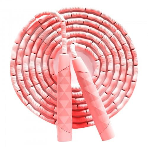 2.6m Springseil, Springseil Verstellbares, Leichtgewicht Rope Skipping Seil, Verhedderungsfrei, Schnell Verstellbare Fitness Jump Rope für Fitness,Workout (Rosa)