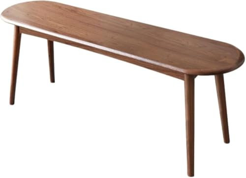 DFANCE Bank aus massivem Eichenholz, Stuhloberflächendesign mit abgerundeten Ecken und Baguette-Form, Eingangsbank/Esszimmerbank/Schlafzimmerbank(Size:39.37inch,Color:Walnussfarbe)