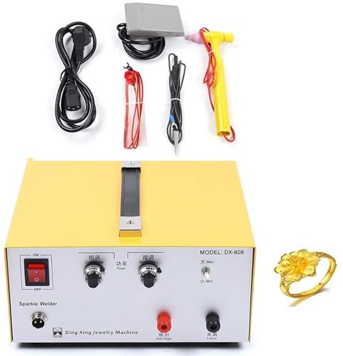 Saldatrice a punti di impulso per gioielli, 80A 600W Saldatrice per gioielli, saldatrice a impulsi, saldatrice a punti portatile per saldatura a punti, impulso regolabile da 0,6 a 80 A, con pedale