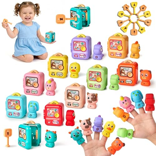 Meribbit Giochi Sensoriali Montessori, Giocattoli per Abilità Motorie per Bambini di 2-3-4-5 Anni, Forme Geometriche Abbinate al Colore, Regali per Bambini