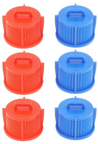 Tiardey 6pcs Washing Machine Inlet Valve Filter Universal Inlet Hose Mesh Filter Red and Blue 2CM Inlet Filter Set for Washing Machine Extension Accessories