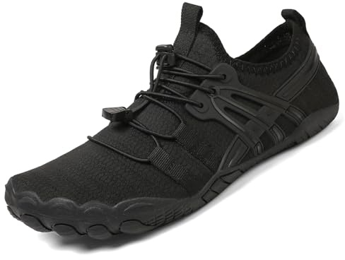 Water Shoes Mens Womens Beach Shoes Breathable Swim Shoes Quick Dry Barefoot Aqua Shoes for Swimming Pool Surfing Diving Running Yoga Black