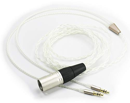 Cavo audio bilanciato XLR a 4 poli compatibile con cuffie Hifiman Ananda, Arya, Sundara, HE400SE, HE4XX, Edition XS (versione 2 x 3,5 mm) 6N OCC rame monocristallino placcato in argento