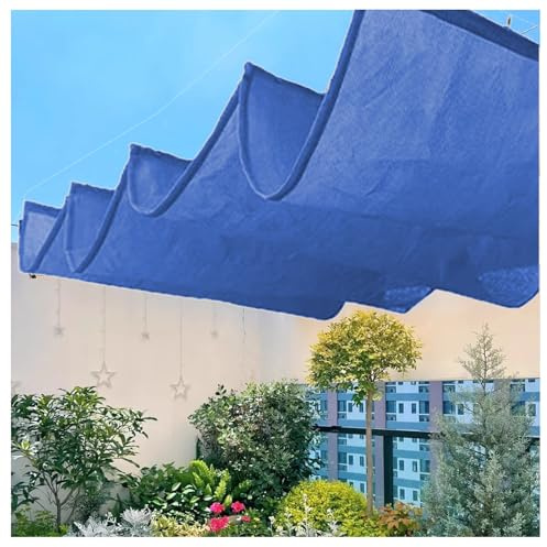 JUCCJUXIN U-förmig Einstellbar Gazebo Shade Abdeckung,UV-Und Sonnenschutz Pergola Vordach Abdeckung,Sonnenschutz Sonnensegel for Draußen Garten Terrasse Deck,Wellenmarkise(W0.8*L4m/W2.62*L13.12ft)