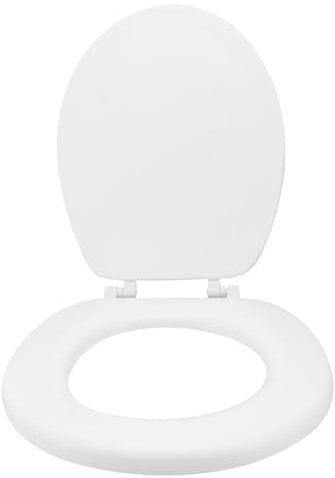 Housse de siège de toilette allongée à fermeture douce avec siège de salle de bain épais et ouverture sur le devant - Forme ovale standard (40 x 34 cm)
