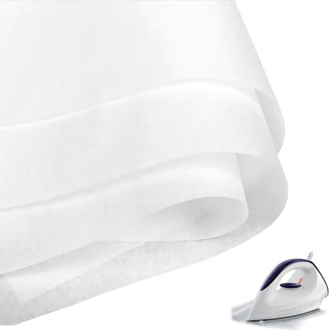 2 Meters Medium Weight Iron On Fusible Interfacing for Sewing, Fusible Fleece Interfacing 100cm Wild Washable Lightweight Garment Interfacing Non-Woven Adhesive Lining Washable Ironing(200 * 100CM)