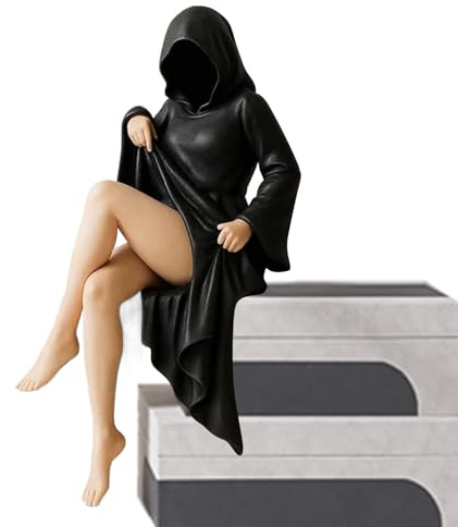 Generisch Geheimnisvolle Statue | Halloween Skulptur,Sitzende Frauenfigur Deko Für Möbel Wohnzimmer Bücherregal Schlafzimmer