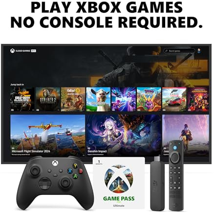Amazon Fire TV Stick 4K Max + Xbox Carbon Black Controller + 1 Month Game Pass Ultimate