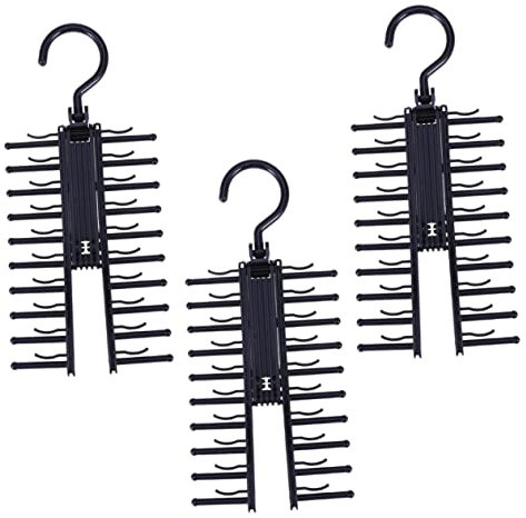 Warmhm Portacravatte Multifunzionale 3 Pezzi Gancio Girevole a 360° Appendiabiti per Cravatte Sciarpe e Cinture Organizzatore per Armadio