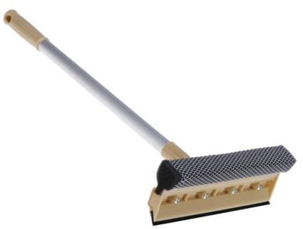 LOLIPPYY Limpiador de Ventanas Telescópico con Esponja y Escobilla Absorbente Mango Extensible de Aluminio para Limpieza sin Goteo Interiores Herramienta Práctica para Cristales y