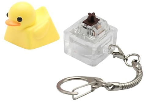 Lovely Resin Duck Keycap Stress Relief Toy Keychain Type For Keyboards Portable Sensory Desk Decoration Gift Resin Squeeze Duck For Adults