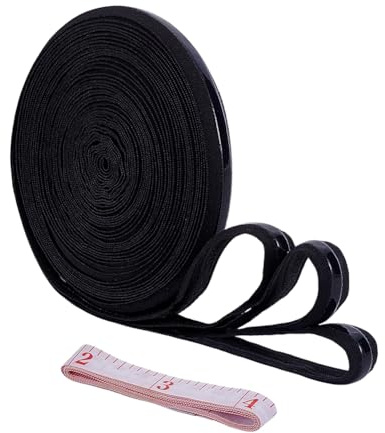 NBEADS Nastro Antiscivolo in silice da 10 iarda, Fascia Elastica Antiscivolo con Supporto in silice 1.5cm Larghezza con 1 Rotoli Nastro Misurazione Morbido per Reggiseni Costumi Bagno Abiti, Nero