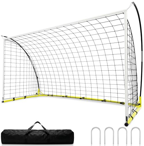 Soccer Goal for Backyard, 12×6 ft /6×4 ft Portable Soccer Goal Net, Quick Setup with 1 Carry Bag