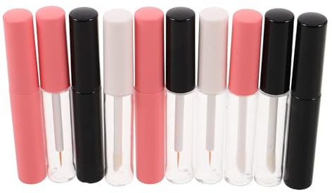 VILLFUL 10stücke Leere Transparente Tube für Lipgloss Nachfüllbare Lippenstiftbehälter mit Applikator Wiederverwendbare Kosmetikbehälter aus Kunststoff für DIY-Make-up-verpackungen