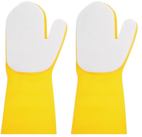 COOPHYA 2pcs Latex Sponge Cleaning Gloves Non-slip Reusable Kitchen Dishwashing Tool for Bowl Washing and Household Cleaning