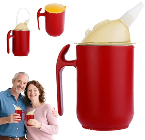 Hojalis 3-In-1 Schnabeltasse Senioren Mit Griff, 400 Ml Erwachsenen Schnabelbecher, Schnabeltasse Erwachsene, Sippy Cup Adult, Auslaufsicherer Trinkbecher, Für Senioren, Trinkbechers Für Kind