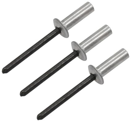 100 Rivets Aveugles a Tête Plate, Ø 5,0mm 6,4mm Rivets Étanches en Aluminium for Caniveaux Drainage, Toitures Ondulées, Panneaux Cabine Douche, Réparation Serres(5.0X13.0mm)