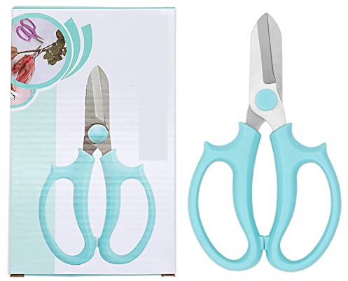 Riuulity Ciseaux de Fleuriste Légers en Acier Inoxydable, Prise Confortable pour une Rapide des Fleurs, Ciseaux de Branches de Fleurs pour le Jardinage Domestique (BLUE)