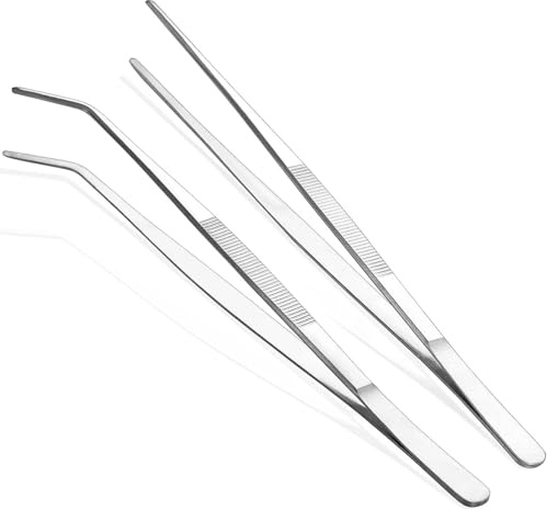 2 Stück Kochpinzette als Zange Pinzette für Kochen Grillen und Backen | Pinzette Küche,Grillzange Edelstahl Lang 30CM,Küchenpinzette Edelstahl,Kitchen Kochpinzette